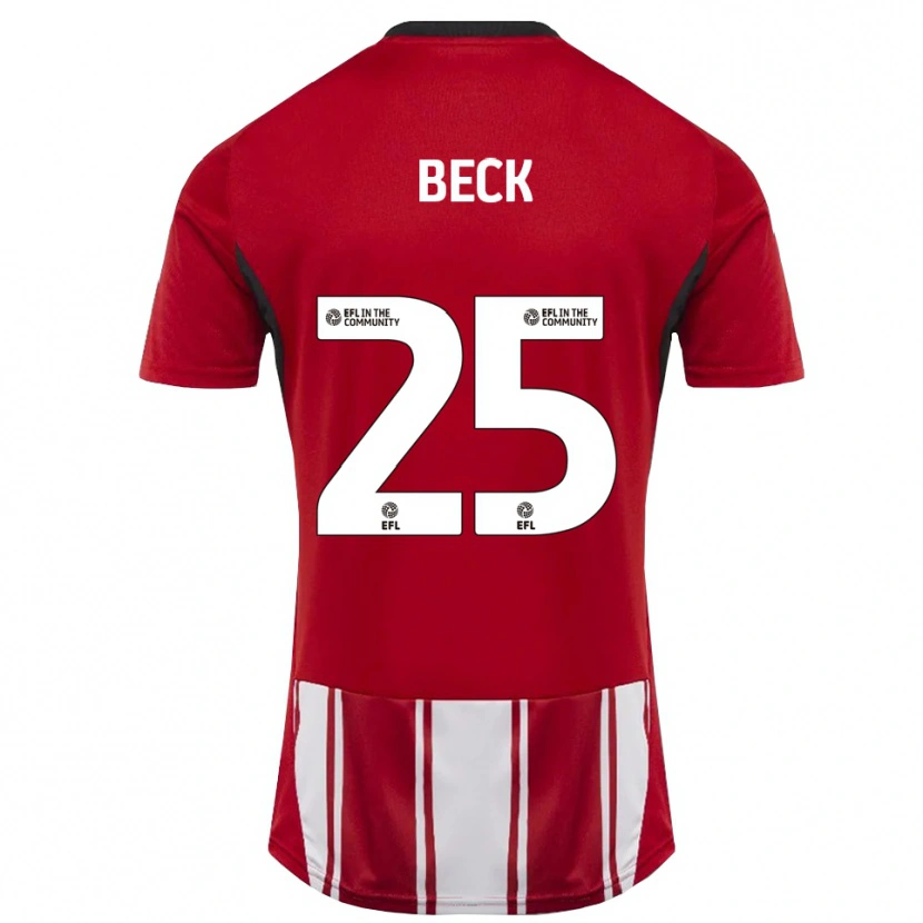 Danxen Mujer Camiseta Steph Beck #25 Rojo Blanco Negro 1ª Equipación 2025/26 La Camisa