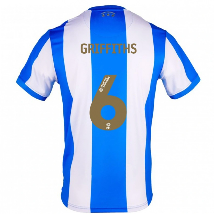 Danxen Mujer Camiseta Lauren Griffiths #6 Azul Blanco 1ª Equipación 2025/26 La Camisa
