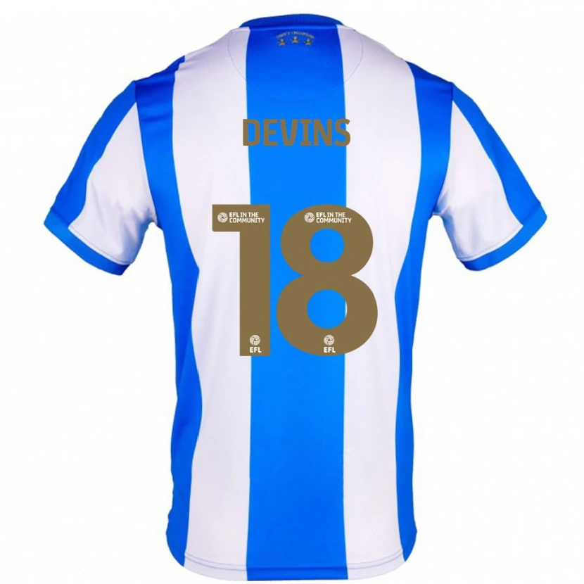 Danxen Mujer Camiseta Caitlin Devins #18 Azul Blanco 1ª Equipación 2025/26 La Camisa