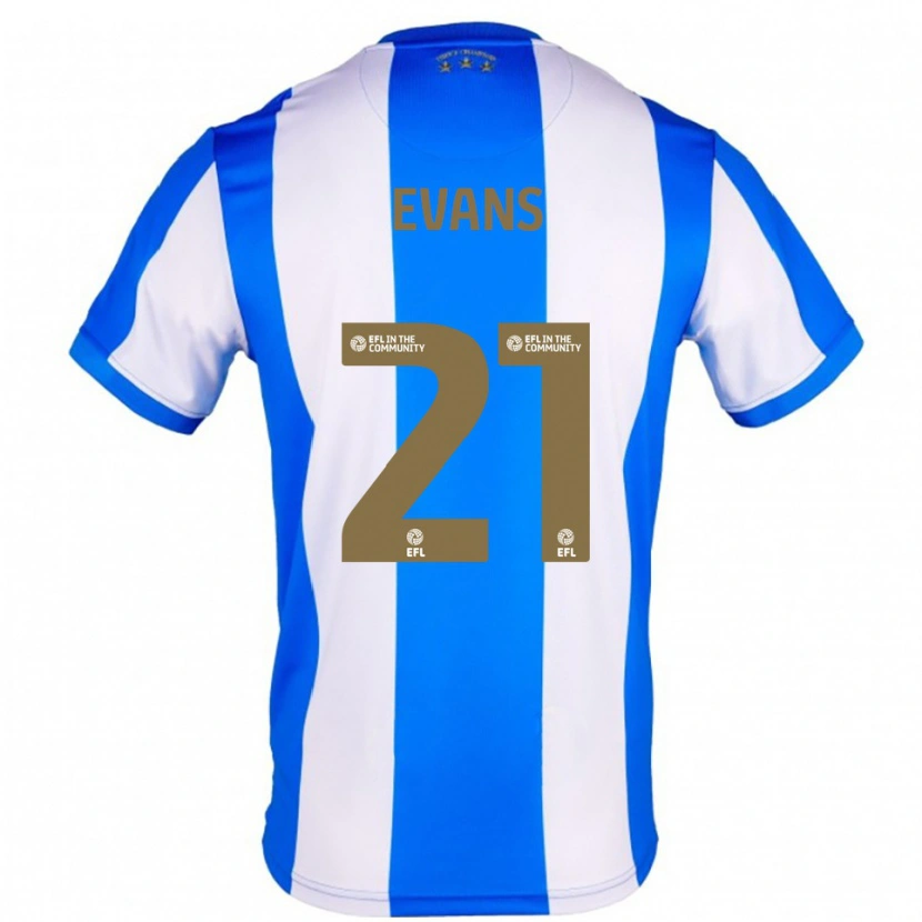 Danxen Mujer Camiseta Antony Evans #21 Azul Blanco 1ª Equipación 2025/26 La Camisa