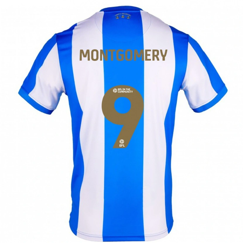 Danxen Mujer Camiseta Ria Montgomery #9 Azul Blanco 1ª Equipación 2025/26 La Camisa