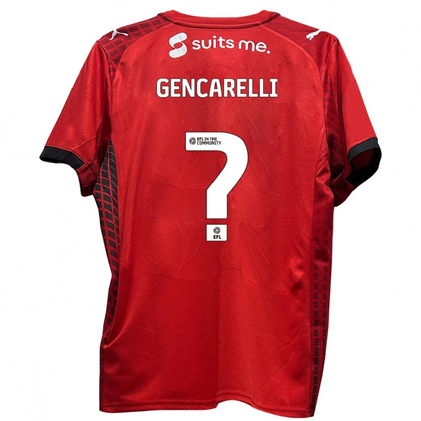 Danxen Mujer Camiseta Tayla Gencarelli #0 Rojo Negro 1ª Equipación 2025/26 La Camisa