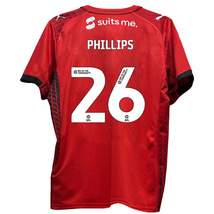 Danxen Mujer Camiseta Noah Phillips #26 Rojo Negro 1ª Equipación 2025/26 La Camisa