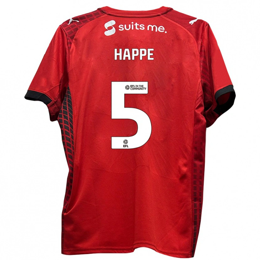 Danxen Mujer Camiseta Dan Happe #5 Rojo Negro 1ª Equipación 2025/26 La Camisa