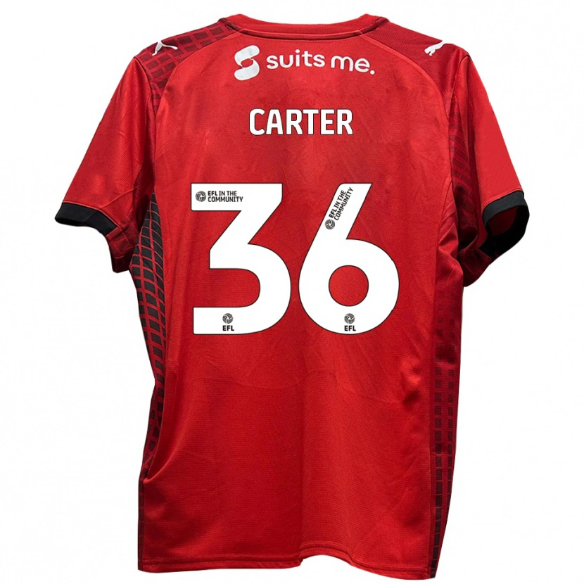 Danxen Mujer Camiseta Dan Carter #36 Rojo Negro 1ª Equipación 2025/26 La Camisa