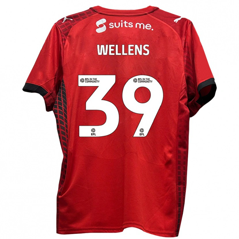 Danxen Mujer Camiseta Alfie Wellens #39 Rojo Negro 1ª Equipación 2025/26 La Camisa