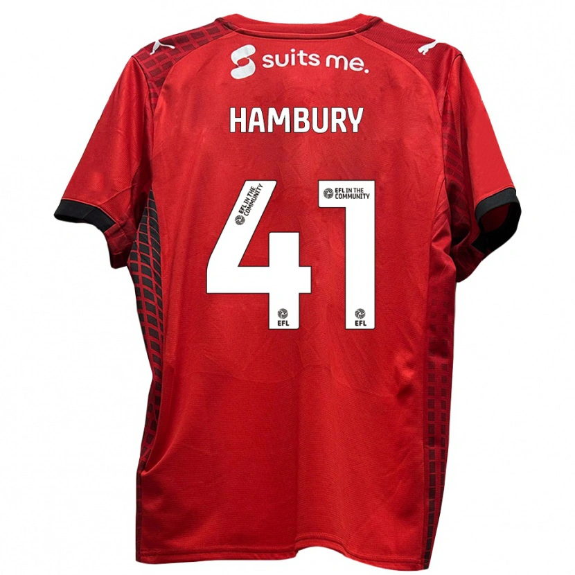 Danxen Mujer Camiseta Zack Hambury #41 Rojo Negro 1ª Equipación 2025/26 La Camisa