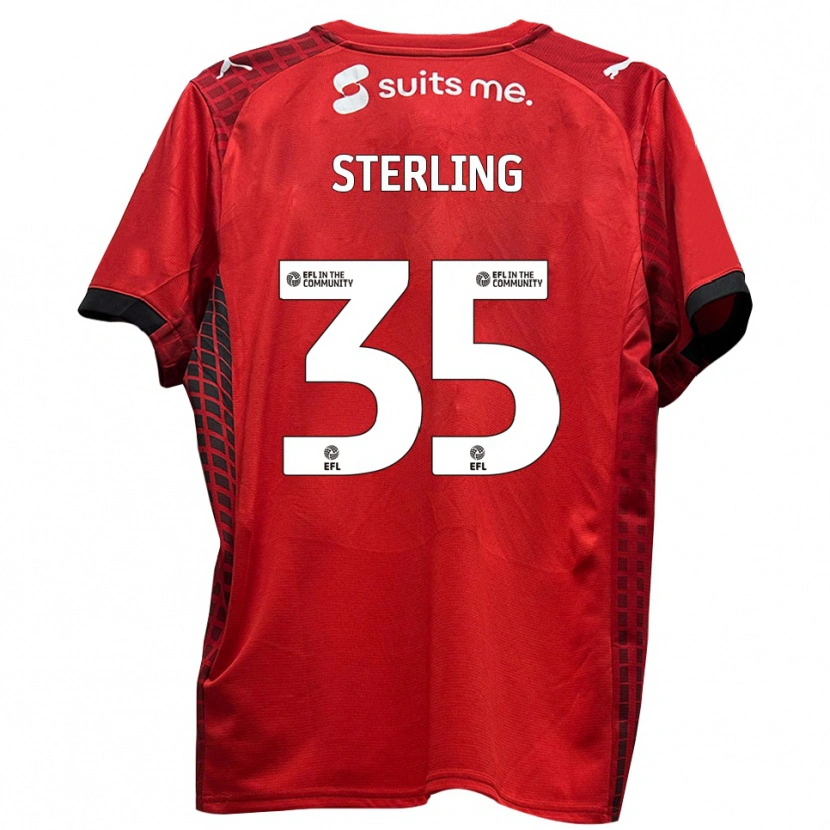 Danxen Mujer Camiseta Aaron Sterling #35 Rojo Negro 1ª Equipación 2025/26 La Camisa