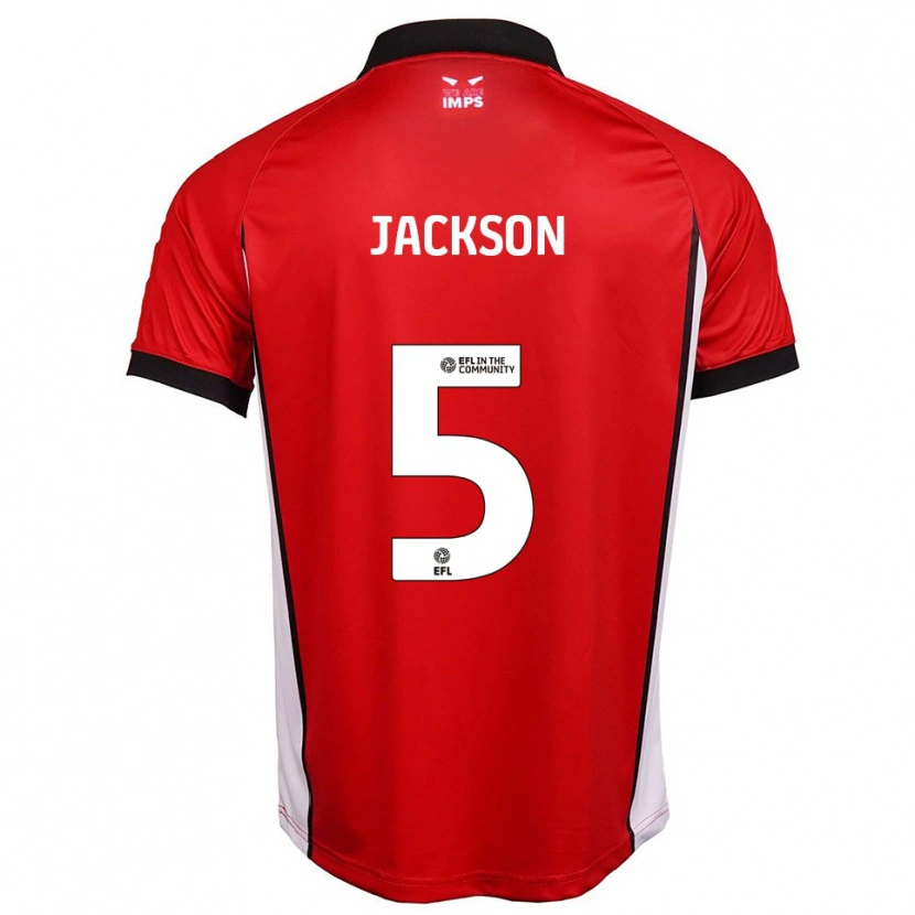 Danxen Mujer Camiseta Adam Jackson #5 Rojo Blanco 1ª Equipación 2025/26 La Camisa
