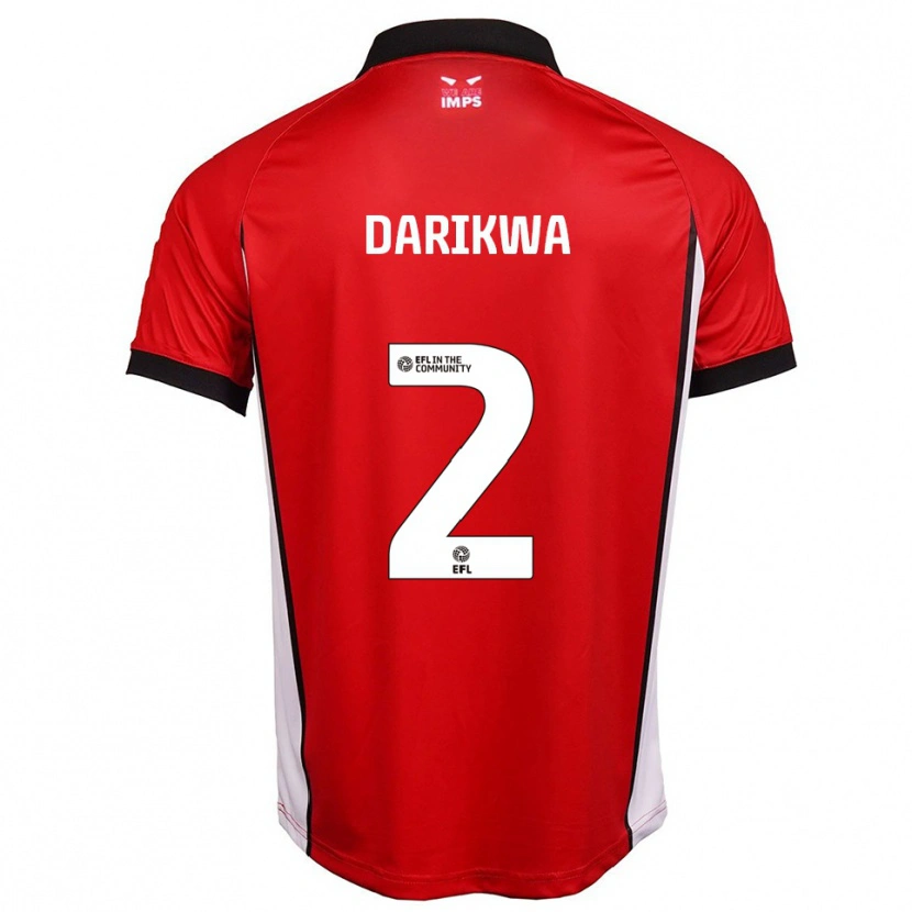 Danxen Mujer Camiseta Tendayi Darikwa #2 Rojo Blanco 1ª Equipación 2025/26 La Camisa