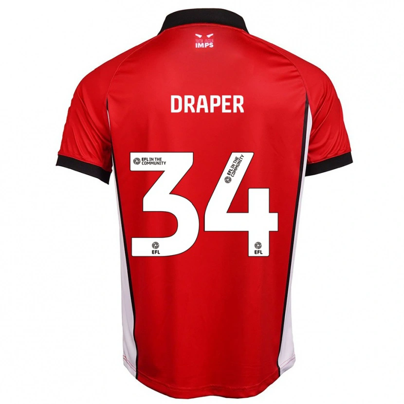 Danxen Mujer Camiseta Freddie Draper #34 Rojo Blanco 1ª Equipación 2025/26 La Camisa