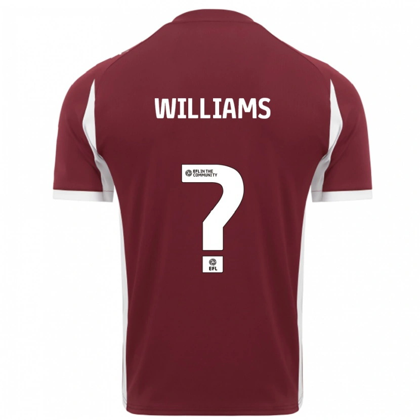 Danxen Mujer Camiseta Gracie Williams #0 Borgoña Blanco 1ª Equipación 2025/26 La Camisa