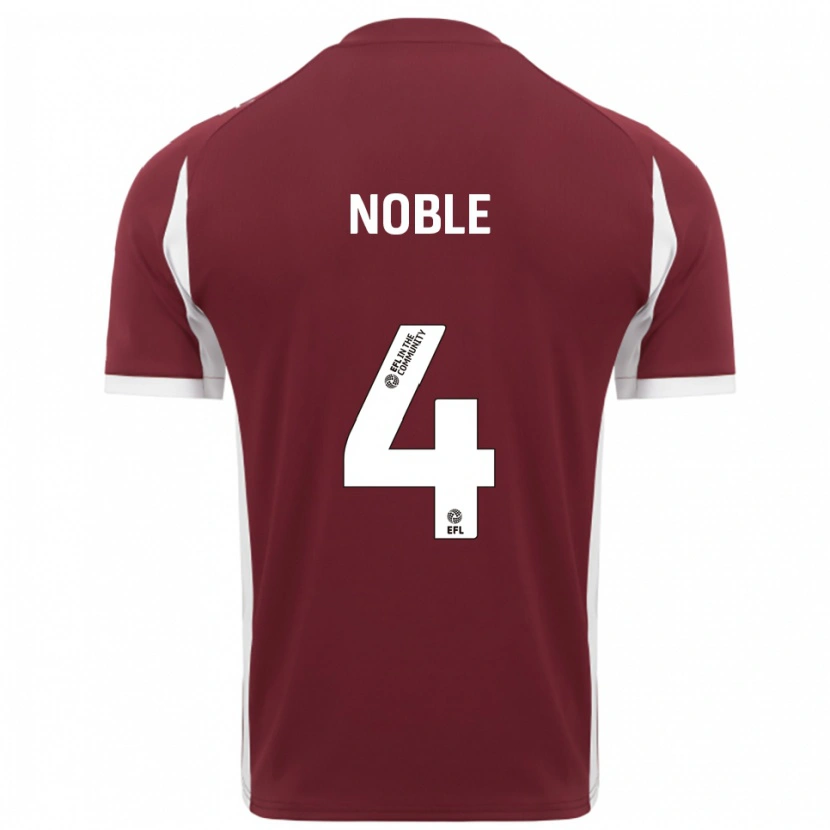 Danxen Mujer Camiseta Fay Noble #4 Borgoña Blanco 1ª Equipación 2025/26 La Camisa