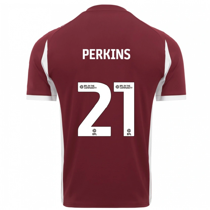 Danxen Mujer Camiseta Jack Perkins #21 Borgoña Blanco 1ª Equipación 2025/26 La Camisa