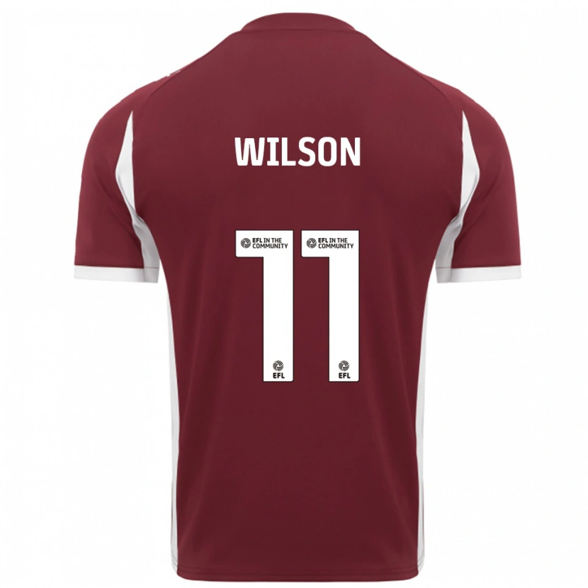 Danxen Mujer Camiseta James Wilson #11 Borgoña Blanco 1ª Equipación 2025/26 La Camisa