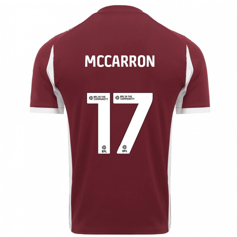 Danxen Mujer Camiseta Liam Mccarron #17 Borgoña Blanco 1ª Equipación 2025/26 La Camisa