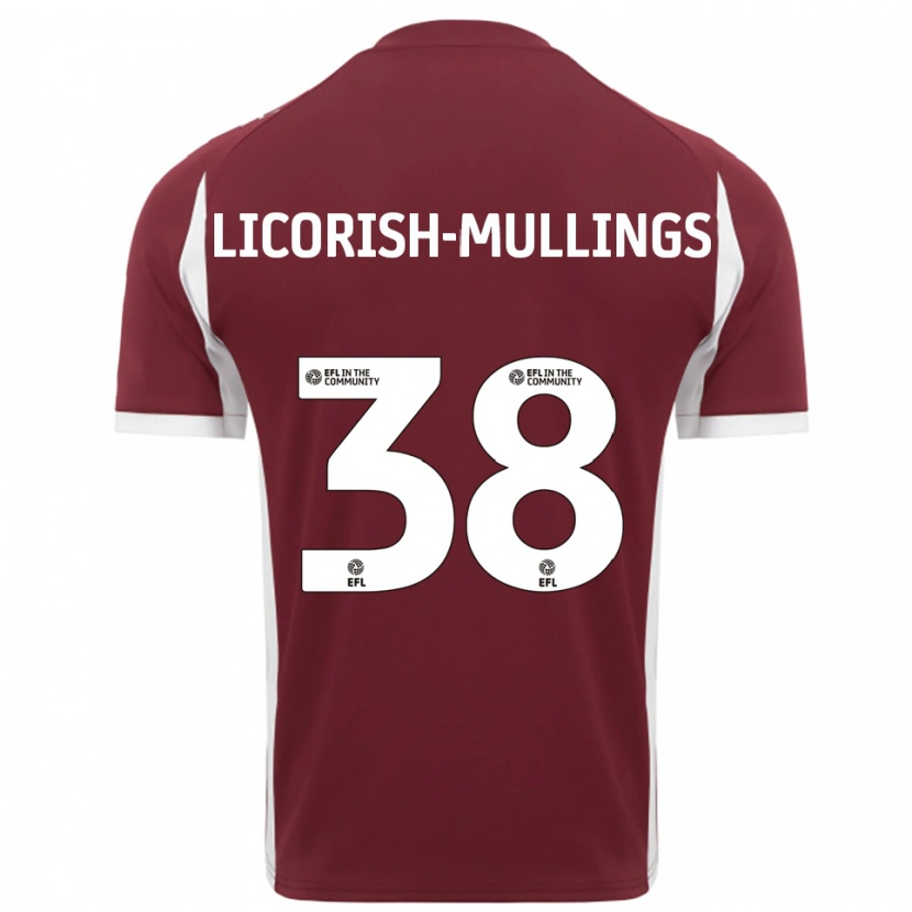 Danxen Mujer Camiseta Kiantay Licorish-Mullings #38 Borgoña Blanco 1ª Equipación 2025/26 La Camisa