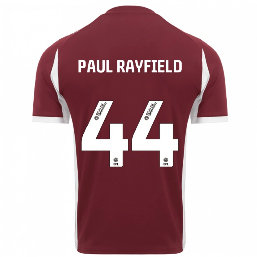 Danxen Mujer Camiseta Josh Paul Rayfield #44 Borgoña Blanco 1ª Equipación 2025/26 La Camisa