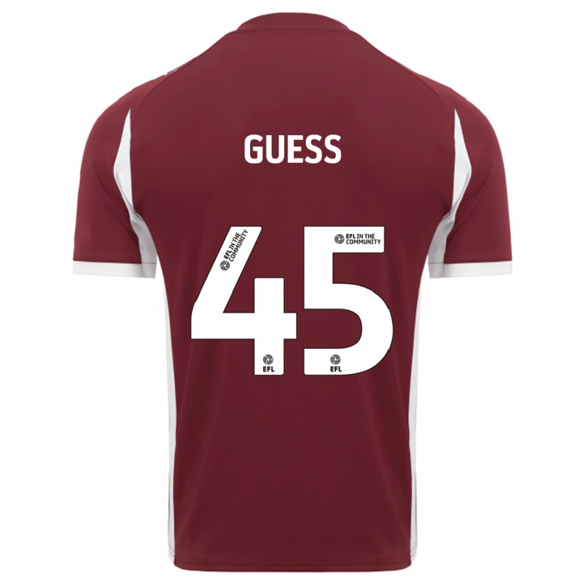 Danxen Mujer Camiseta Harry Guess #45 Borgoña Blanco 1ª Equipación 2025/26 La Camisa