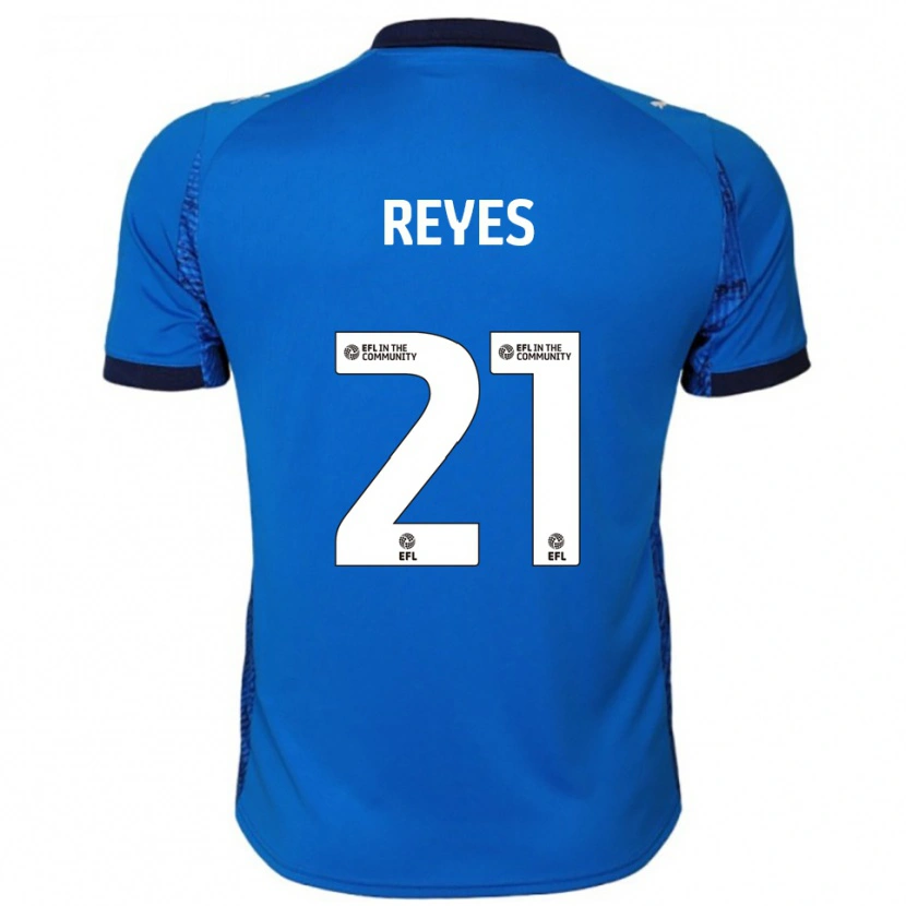 Danxen Mujer Camiseta Vicente Reyes #21 Azul Blanco 1ª Equipación 2025/26 La Camisa
