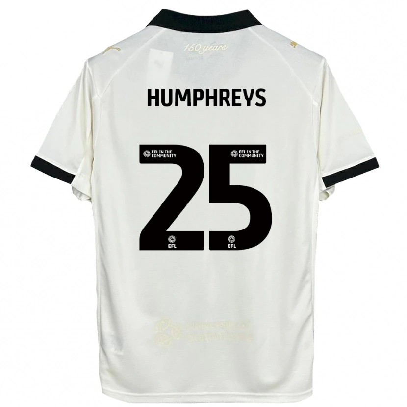 Danxen Mujer Camiseta Cameron Humphreys #25 Blanco Hueso Negro 1ª Equipación 2025/26 La Camisa