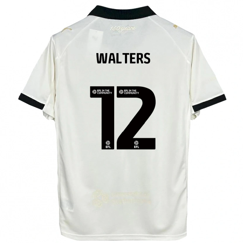 Danxen Mujer Camiseta Rhys Walters #12 Blanco Hueso Negro 1ª Equipación 2025/26 La Camisa