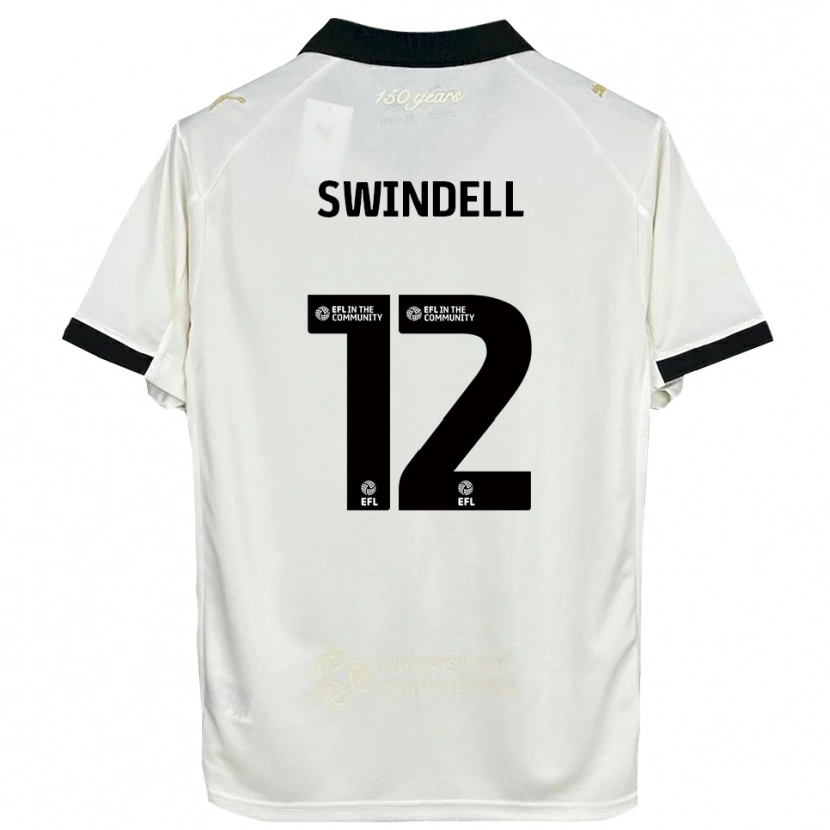 Danxen Mujer Camiseta Chloe Swindell #12 Blanco Hueso Negro 1ª Equipación 2025/26 La Camisa