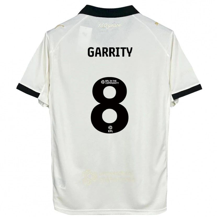 Danxen Mujer Camiseta Ben Garrity #8 Blanco Hueso Negro 1ª Equipación 2025/26 La Camisa