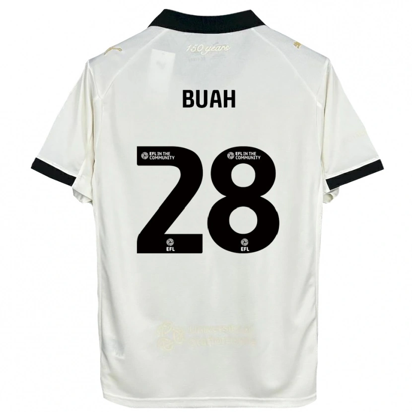Danxen Mujer Camiseta Andrew Buah #28 Blanco Hueso Negro 1ª Equipación 2025/26 La Camisa
