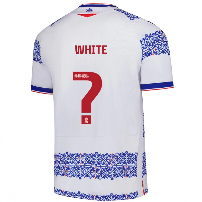 Danxen Mujer Camiseta Aaron White #0 Blanco Azul 1ª Equipación 2025/26 La Camisa