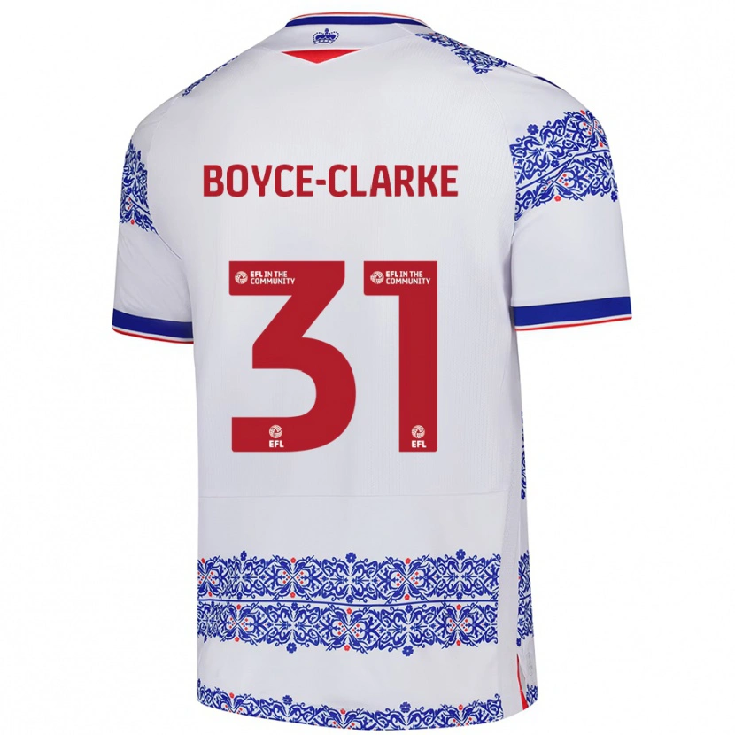 Danxen Mujer Camiseta Coniah Boyce-Clarke #31 Blanco Azul 1ª Equipación 2025/26 La Camisa