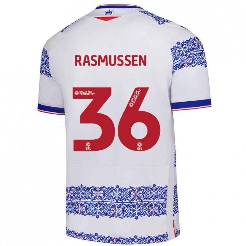 Danxen Mujer Camiseta Tash Rasmussen #36 Blanco Azul 1ª Equipación 2025/26 La Camisa