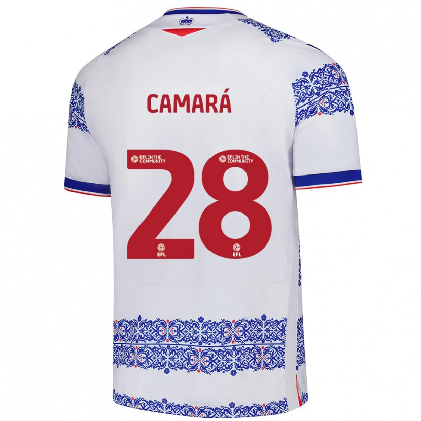 Danxen Mujer Camiseta Mamadi Camará #28 Blanco Azul 1ª Equipación 2025/26 La Camisa