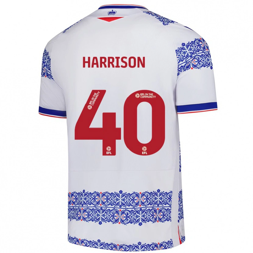 Danxen Mujer Camiseta Sam Harrison #40 Blanco Azul 1ª Equipación 2025/26 La Camisa