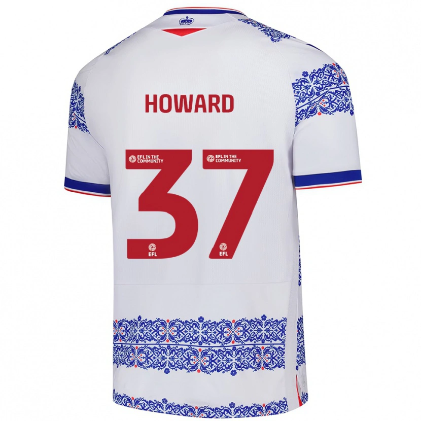 Danxen Mujer Camiseta Luke Howard #37 Blanco Azul 1ª Equipación 2025/26 La Camisa