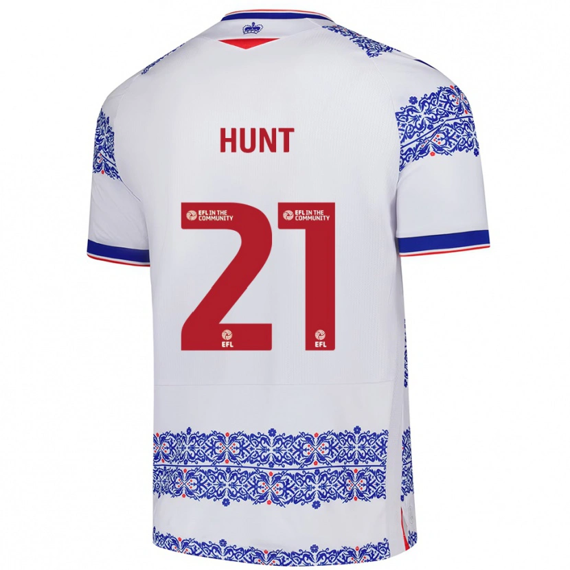 Danxen Mujer Camiseta Mae Hunt #21 Blanco Azul 1ª Equipación 2025/26 La Camisa