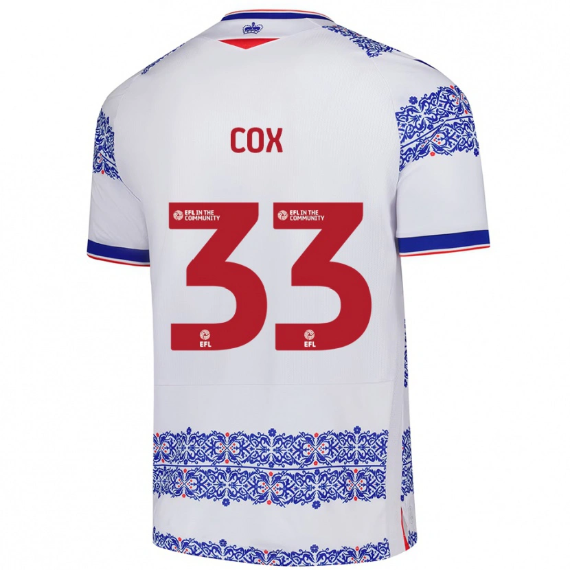 Danxen Mujer Camiseta Bella Cox #33 Blanco Azul 1ª Equipación 2025/26 La Camisa