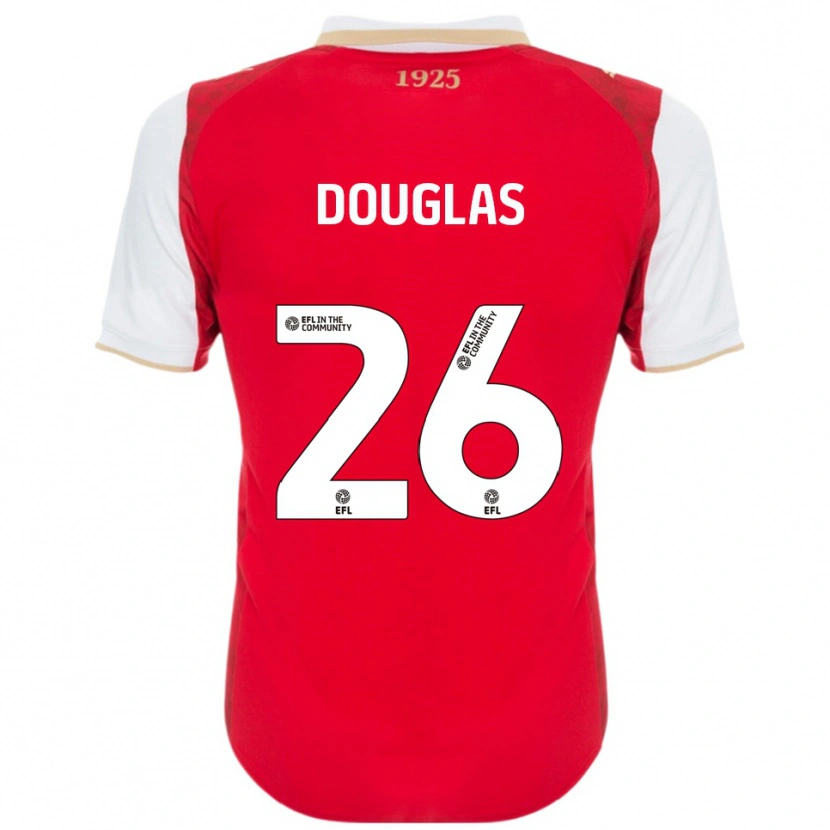 Danxen Mujer Camiseta Hamish Douglas #26 Rojo Blanco 1ª Equipación 2025/26 La Camisa