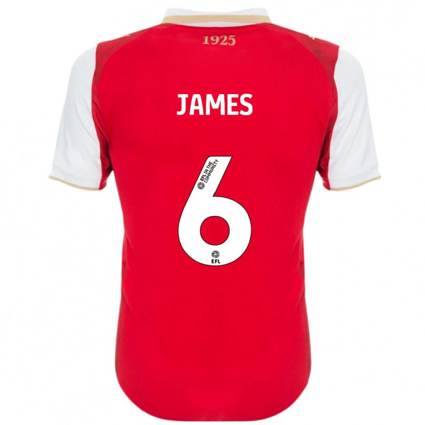 Danxen Mujer Camiseta Reece James #6 Rojo Blanco 1ª Equipación 2025/26 La Camisa