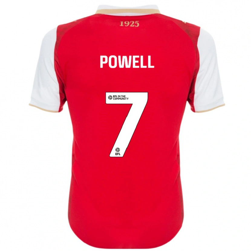 Danxen Mujer Camiseta Joe Powell #7 Rojo Blanco 1ª Equipación 2025/26 La Camisa