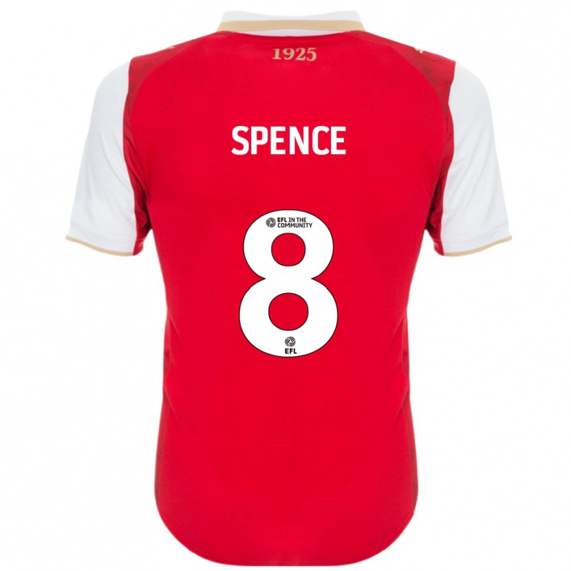 Danxen Mujer Camiseta Kian Spence #8 Rojo Blanco 1ª Equipación 2025/26 La Camisa
