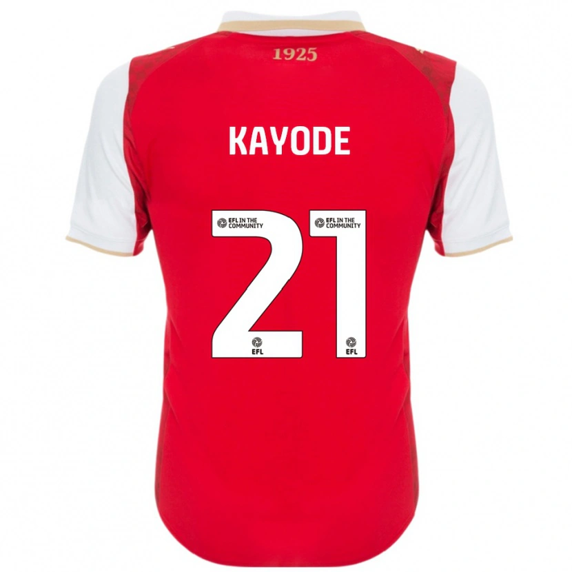 Danxen Mujer Camiseta Joshua Kayode #21 Rojo Blanco 1ª Equipación 2025/26 La Camisa