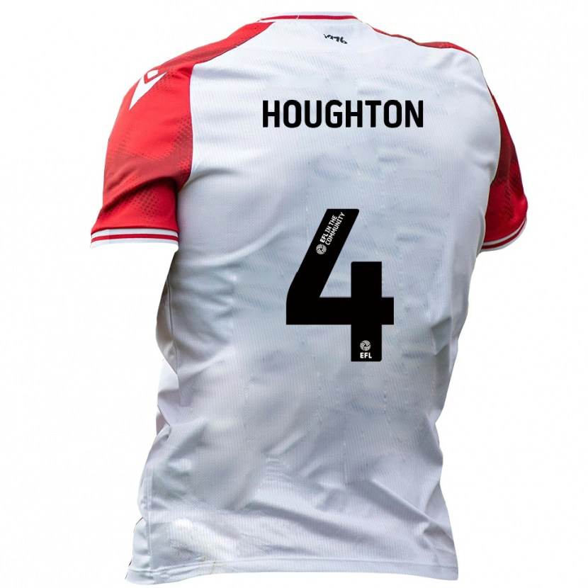Danxen Mujer Camiseta Jordan Houghton #4 Blanco Rojo 1ª Equipación 2025/26 La Camisa