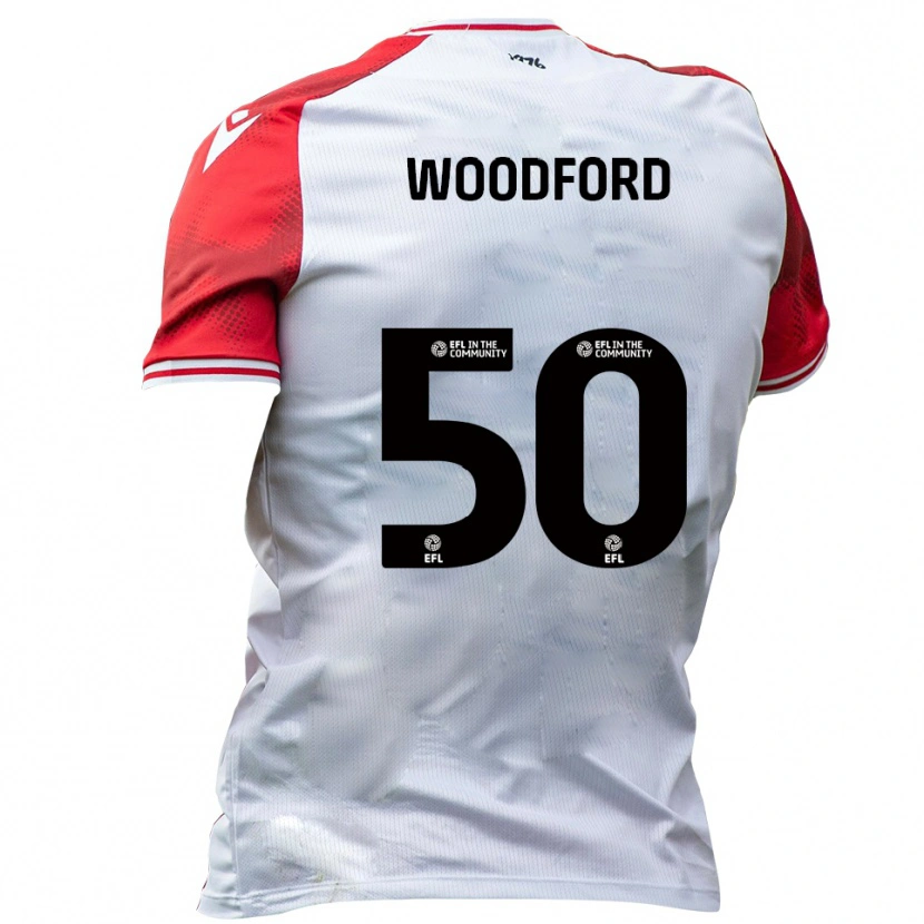 Danxen Mujer Camiseta Max Woodford #50 Blanco Rojo 1ª Equipación 2025/26 La Camisa