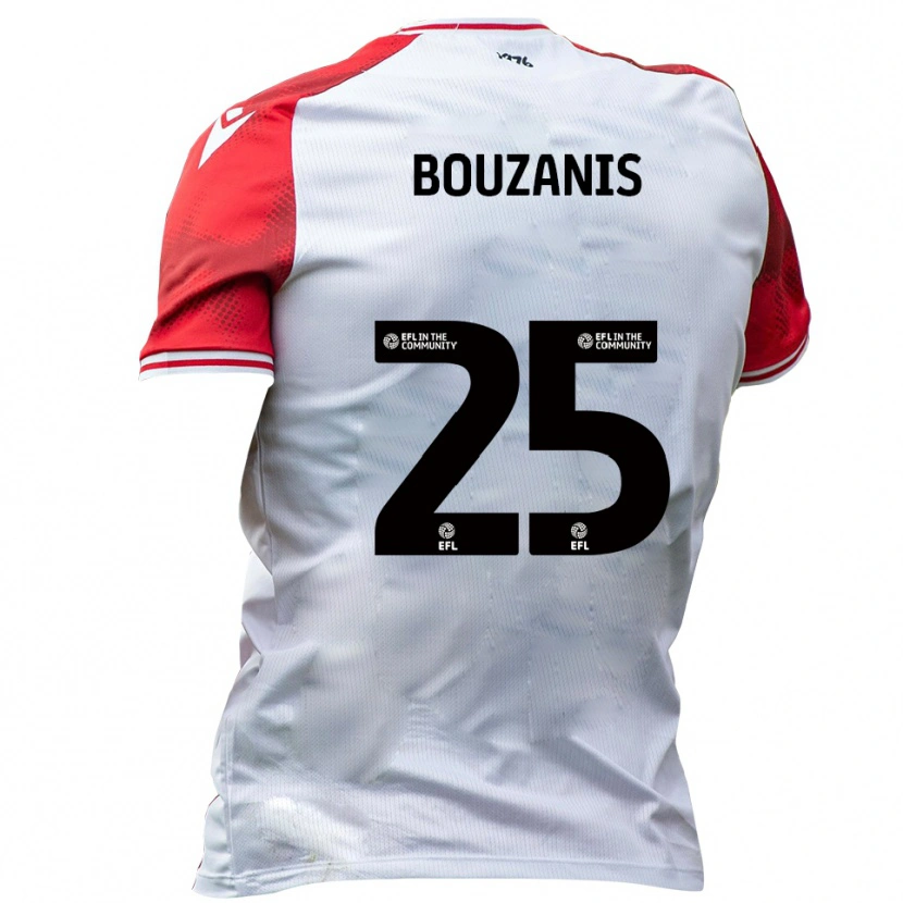 Danxen Mujer Camiseta Dean Bouzanis #25 Blanco Rojo 1ª Equipación 2025/26 La Camisa