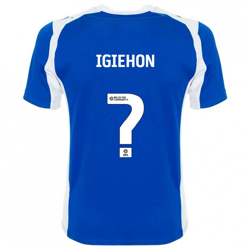 Danxen Mujer Camiseta Elijah Igiehon #0 Azul Blanco 1ª Equipación 2025/26 La Camisa