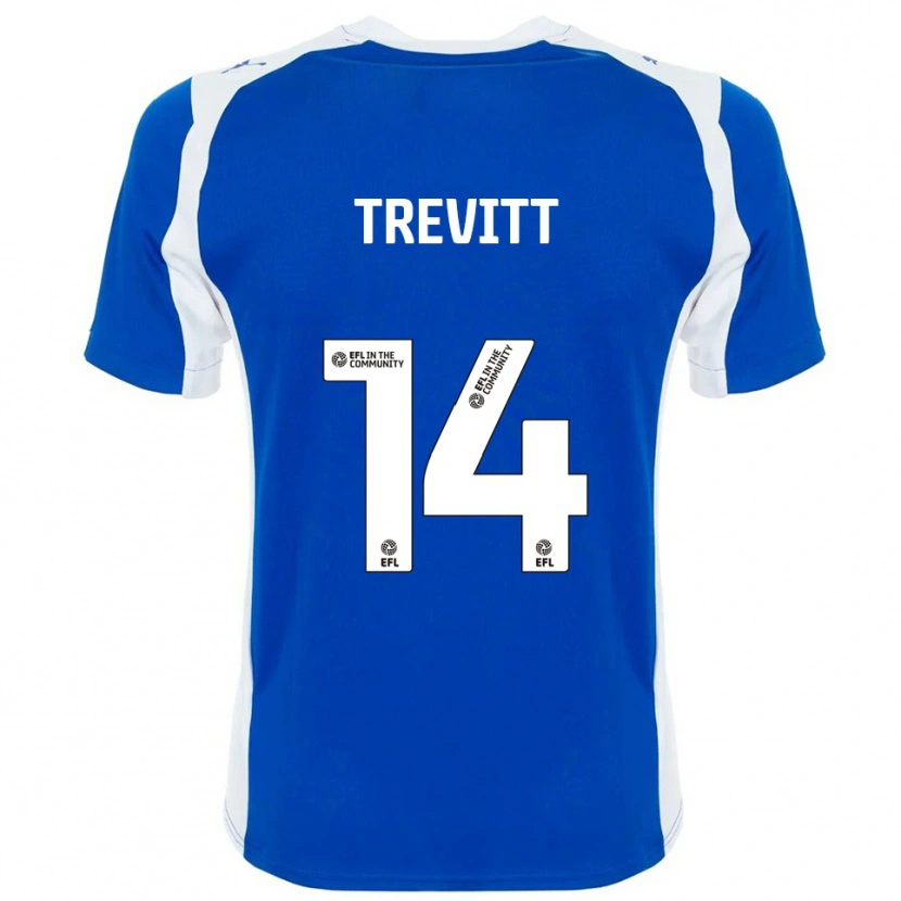 Danxen Mujer Camiseta Ryan Trevitt #14 Azul Blanco 1ª Equipación 2025/26 La Camisa