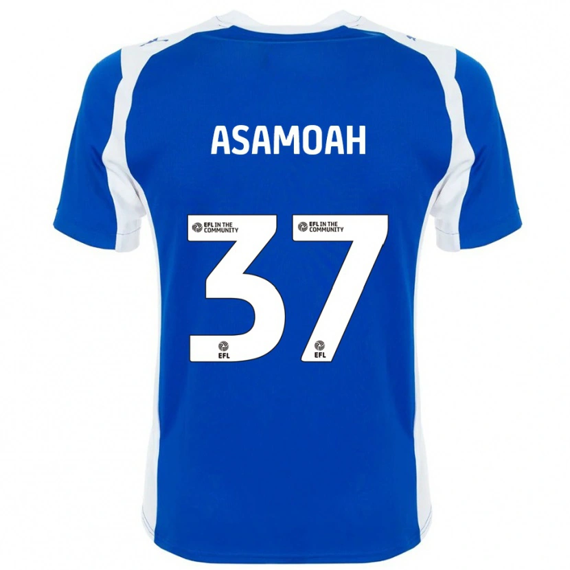 Danxen Mujer Camiseta Maleace Asamoah #37 Azul Blanco 1ª Equipación 2025/26 La Camisa