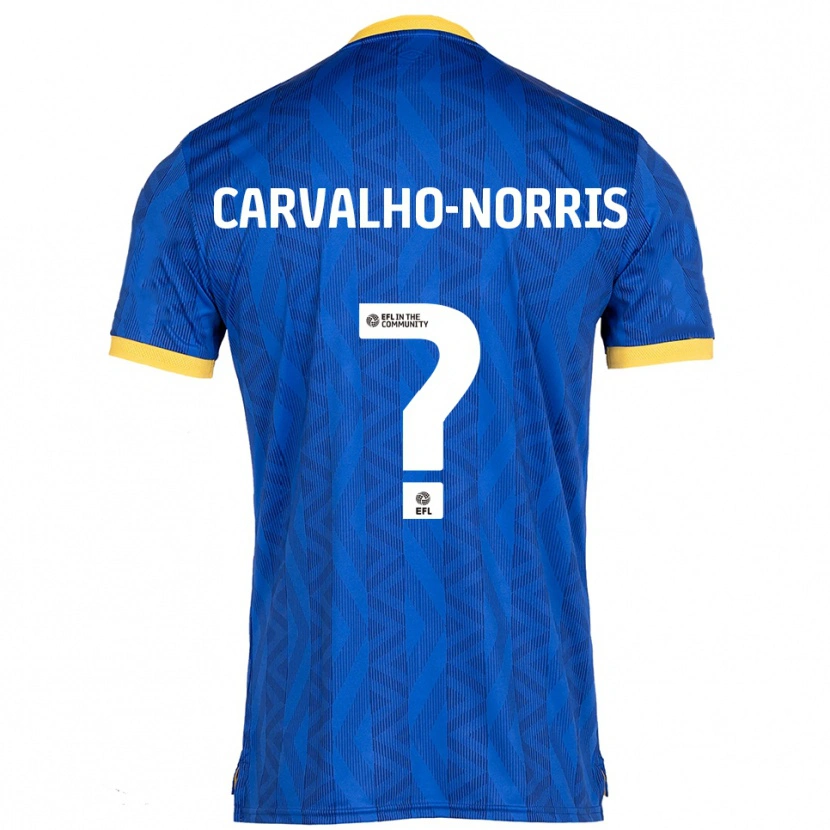 Danxen Mujer Camiseta Tom Carvalho-Norris #0 Azul Marino Amarillo 1ª Equipación 2025/26 La Camisa