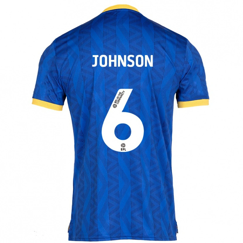 Danxen Mujer Camiseta Ryan Johnson #6 Azul Marino Amarillo 1ª Equipación 2025/26 La Camisa
